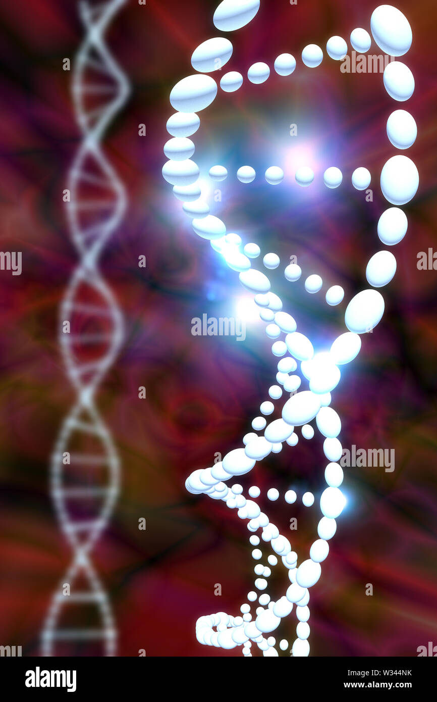 Abstract DNA strand double helix genetics 3D illustration Stock Photo ...