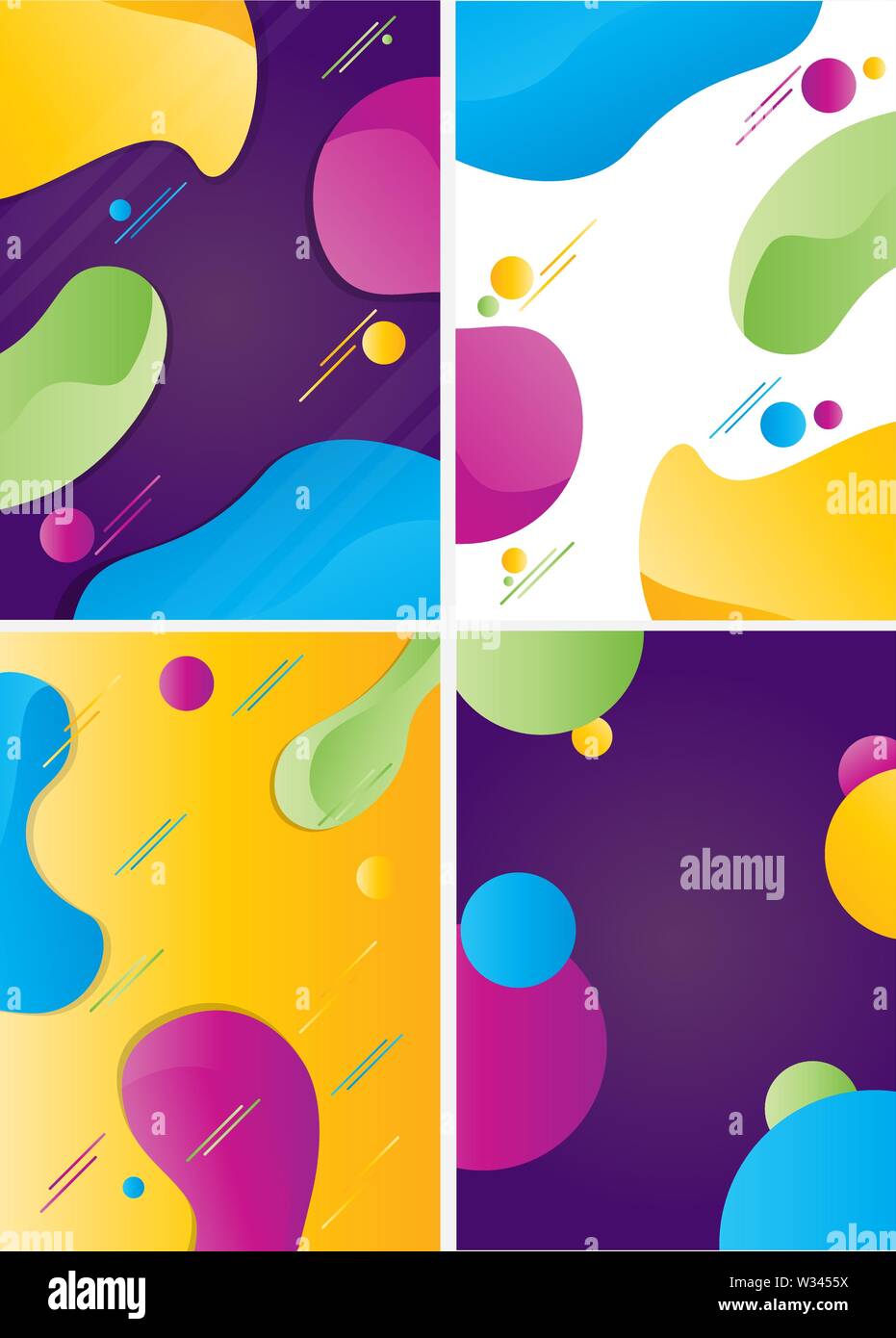 Colorful cover collection with bubble shapes Stock Vector