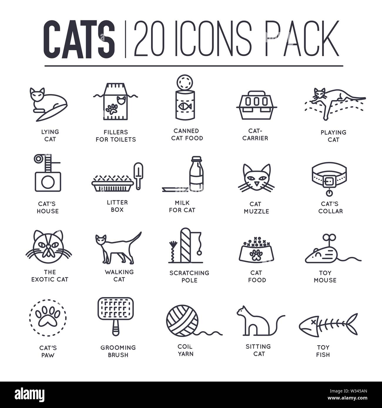 Cat line icon. Animal vector illustration isolated on white. Kitty