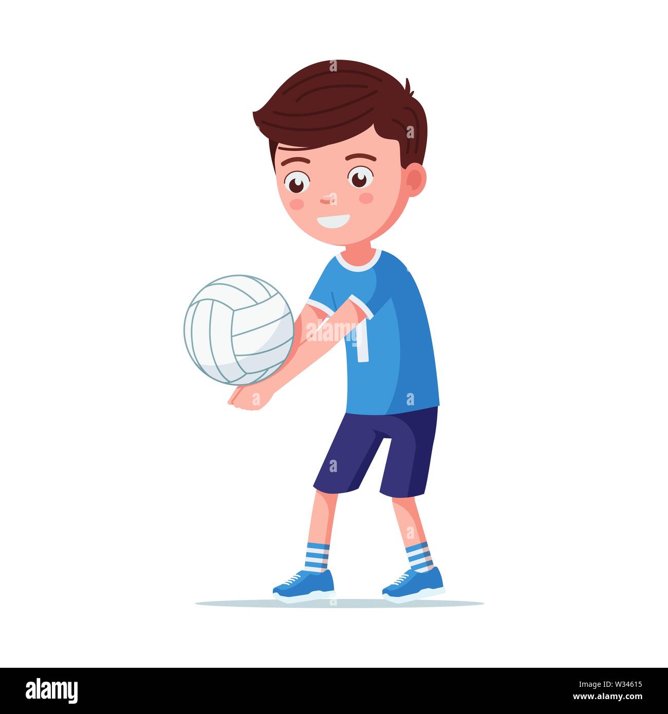 Boy volleyball player takes the ball Stock Vector Image & Art Alamy
