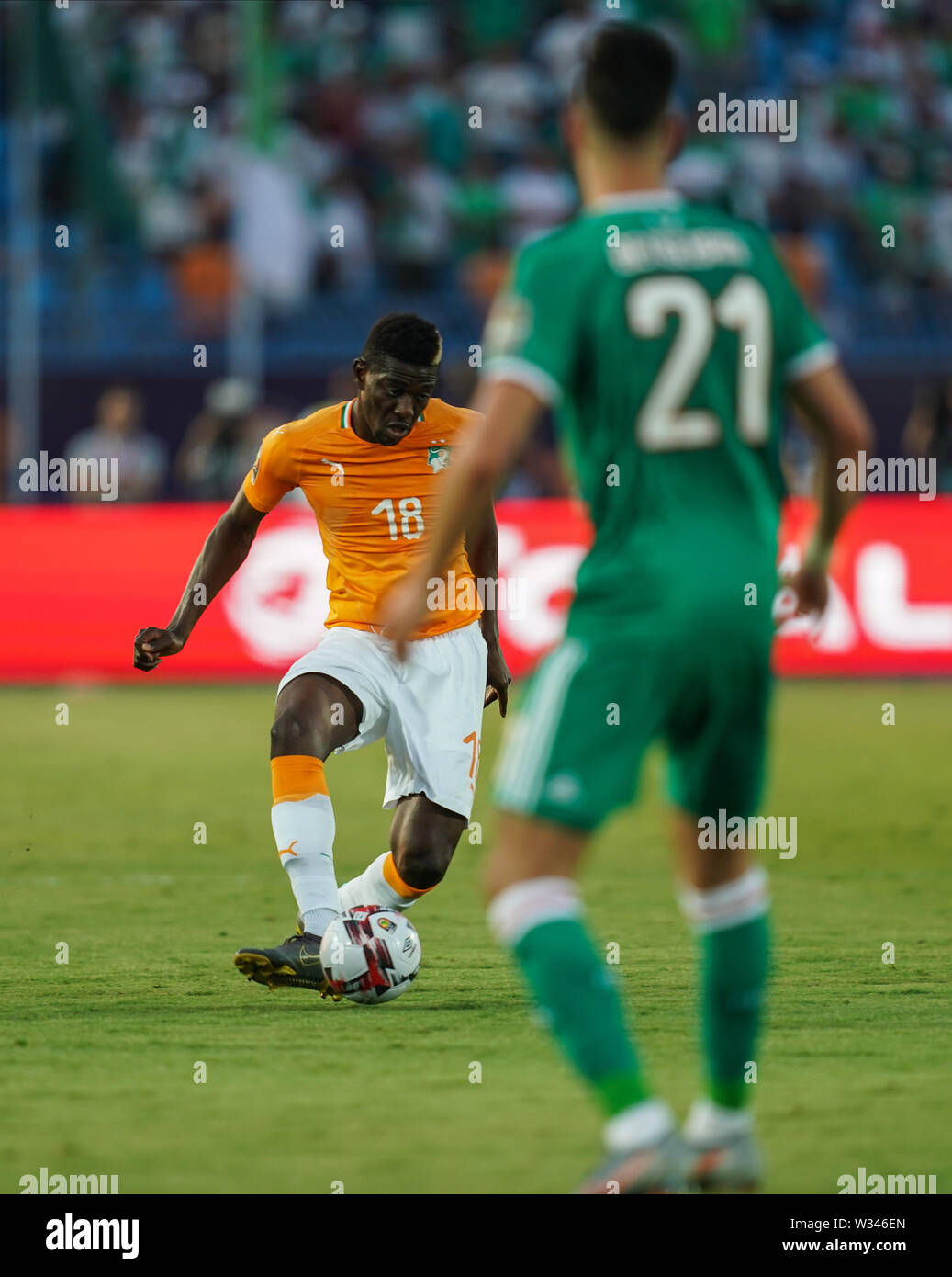 Suez, Egypt. 11th July, 2019. Ivory coast, Egypt - FRANCE OUT July 11, 2019: Ibrahim Sangare of Cote D'ivoire during the 2019 African Cup of Nations match between Ivory coast and Algeria at the Suez Stadium in Suez, Egypt. Ulrik Pedersen/CSM/Alamy Live News Stock Photo
