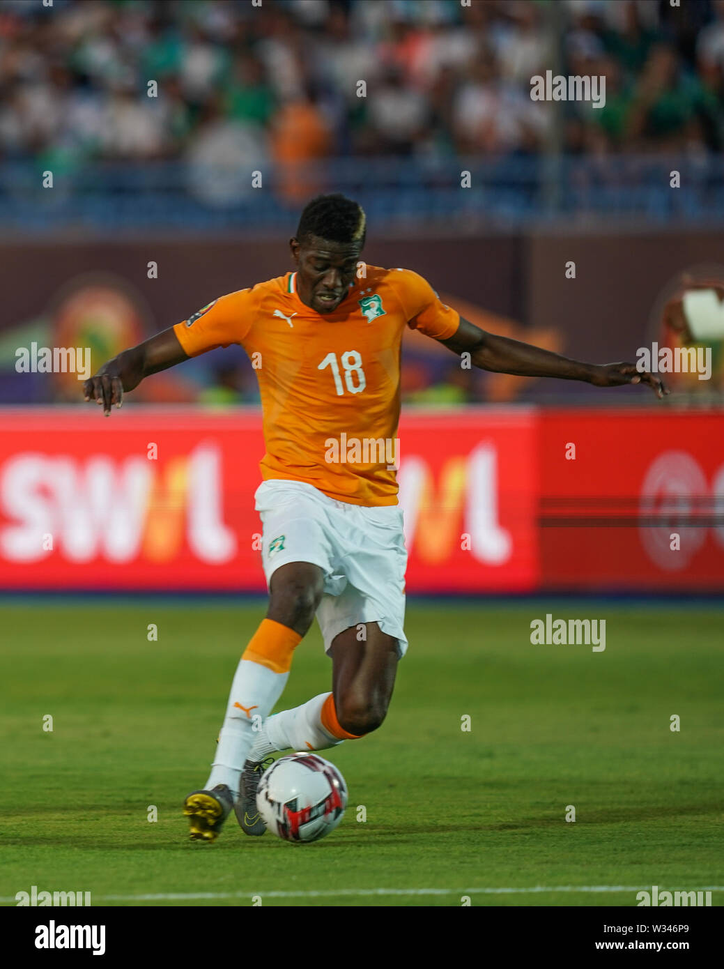 Suez, Egypt. 11th July, 2019. Ivory coast, Egypt - FRANCE OUT July 11, 2019: Ibrahim Sangare of Cote D'ivoire during the 2019 African Cup of Nations match between Ivory coast and Algeria at the Suez Stadium in Suez, Egypt. Ulrik Pedersen/CSM/Alamy Live News Stock Photo
