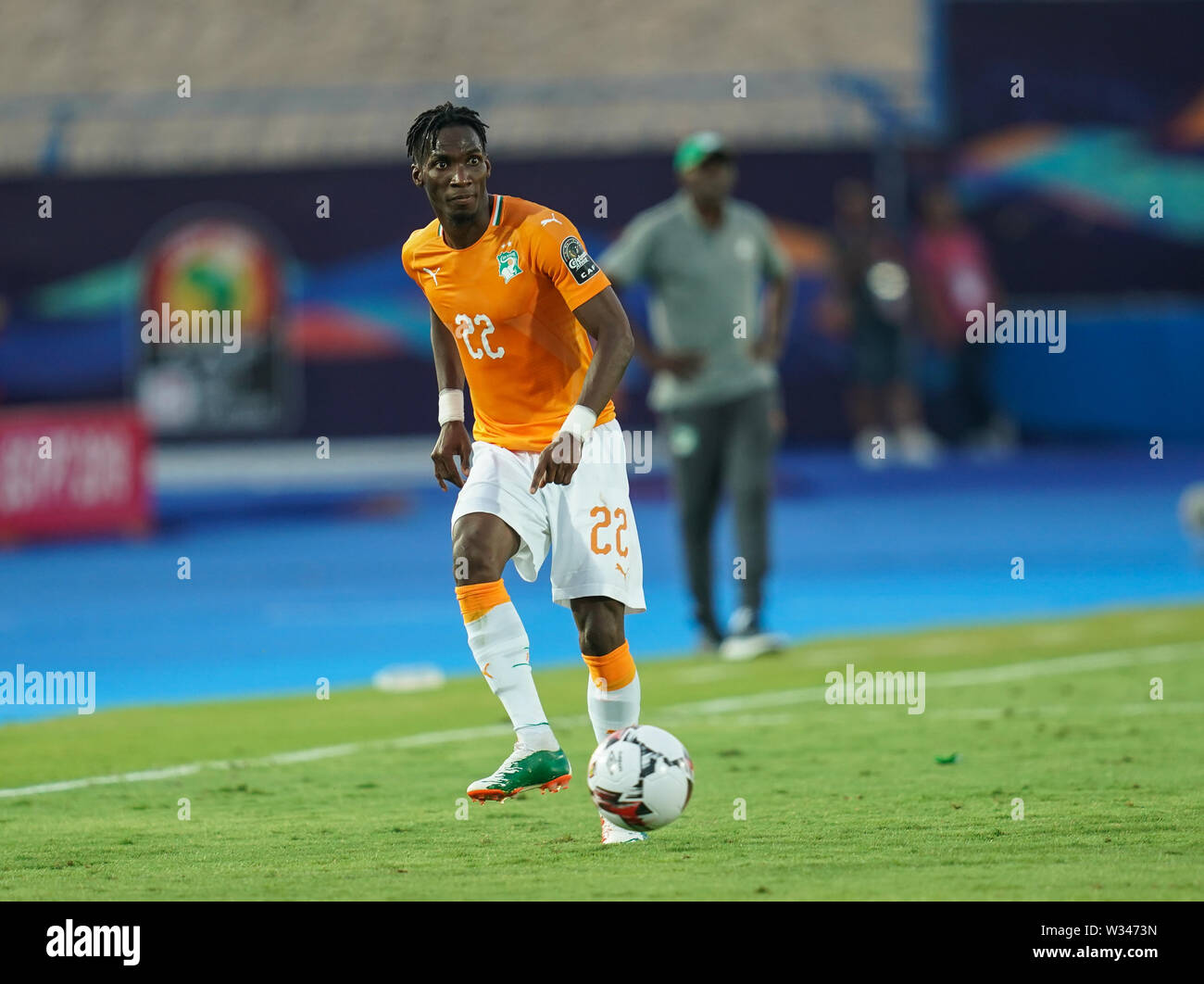 Suez, Egypt. 11th July, 2019. Ivory coast, Egypt - FRANCE OUT July 11, 2019: Bagayoko Mamadou of Cote D'ivoire during the 2019 African Cup of Nations match between Ivory coast and Algeria at the Suez Stadium in Suez, Egypt. Ulrik Pedersen/CSM/Alamy Live News Stock Photo