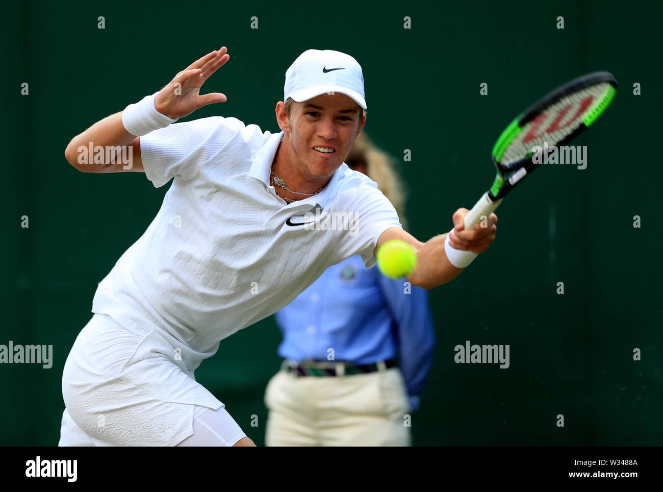 Martin Damm in action during the boys singles on day eleven of the  Wimbledon Championships at the All England Lawn Tennis and Croquet Club,  Wimbledon Stock Photo - Alamy