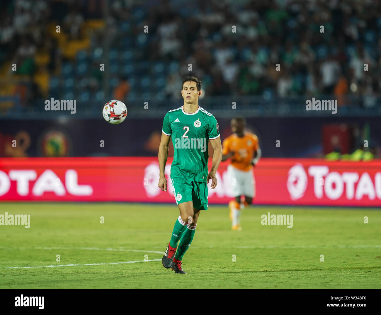 Suez, Egypt. 11th July, 2019. Ivory coast, Egypt - FRANCE OUT July 11, 2019: Aissa Mandi of Algeria during the 2019 African Cup of Nations match between Ivory coast and Algeria at the Suez Stadium in Suez, Egypt. Ulrik Pedersen/CSM/Alamy Live News Stock Photo