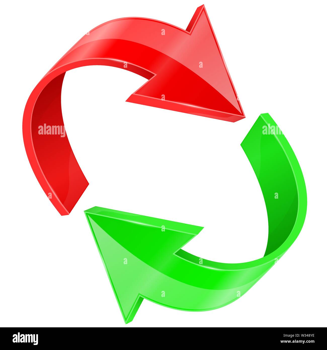 Red and green arrows in circular motion Stock Vector