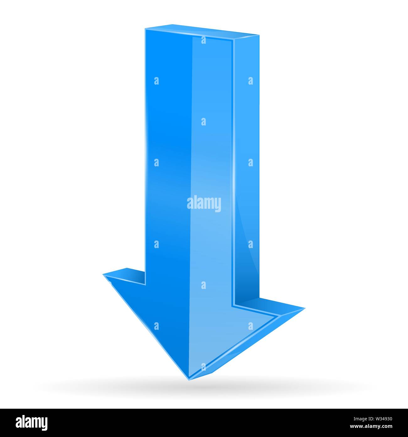 Down arrow. Blue straight icon Stock Vector Image & Art - Alamy