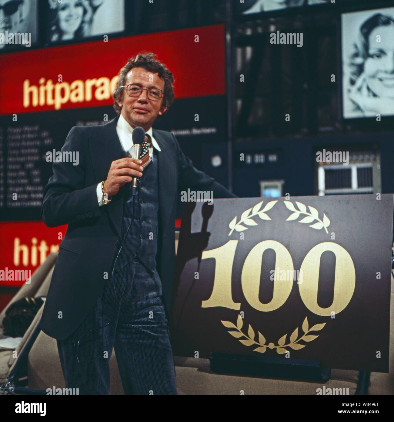 ZDF Hitparade, Musiksendung, Deutschland 1969 - 2000, 100. Sendung, Moderator Dieter Thomas Heck Stock Photo