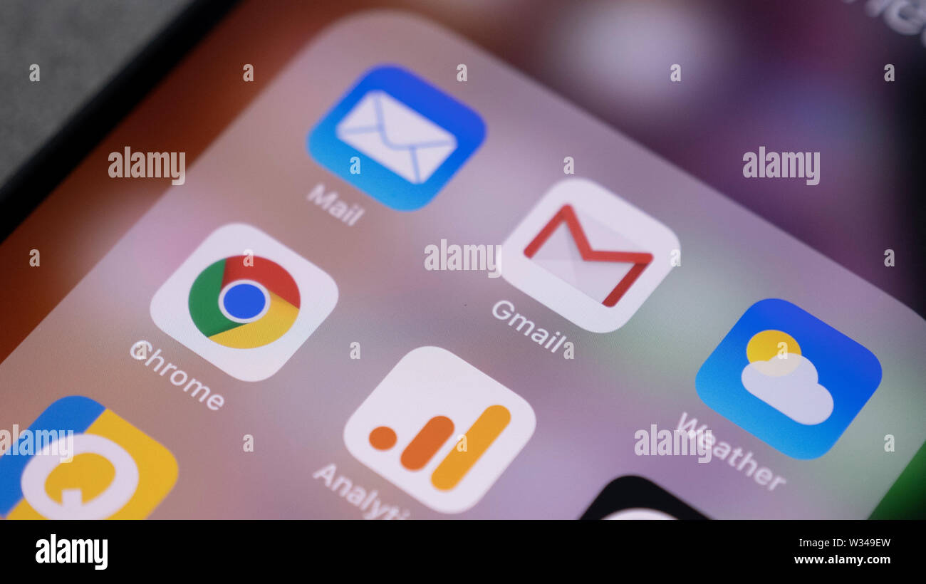 Mannheim, Baden Württemberg / Germany 07 12 2019 Apple iPhone XS Display with Stock Photo