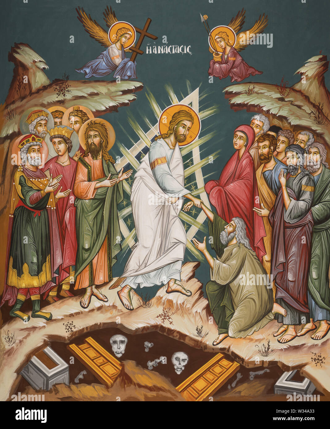 Orthodox icon of Resurrection of Jesus Christ Stock Photo