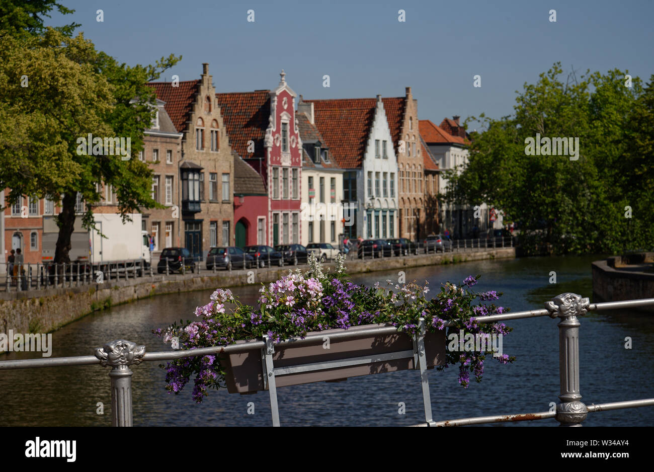 Bruges in Belgium. The "Venice" of Northern Europe. Canals, bridges