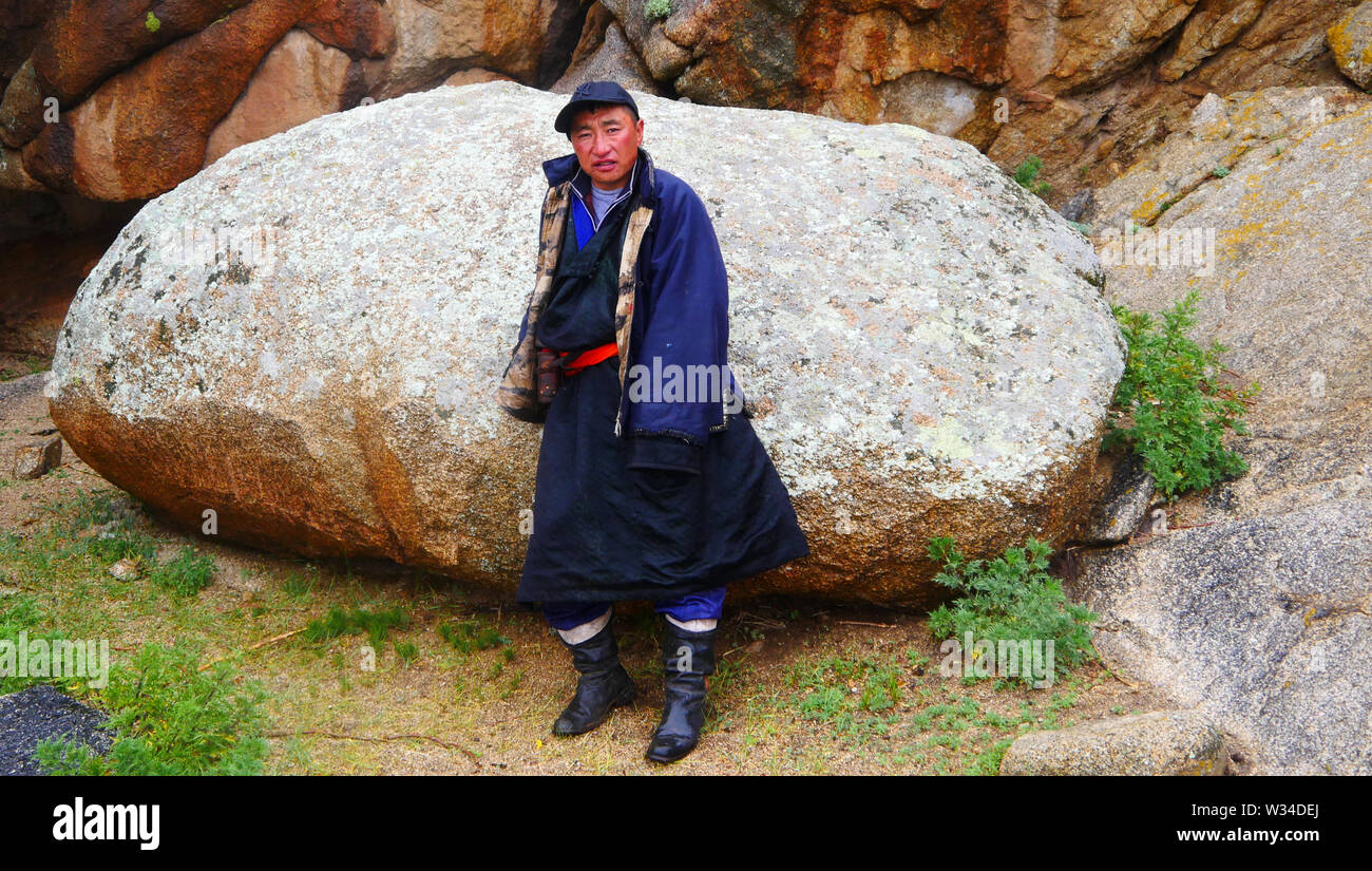 Mongolian Nomad Stock Photo