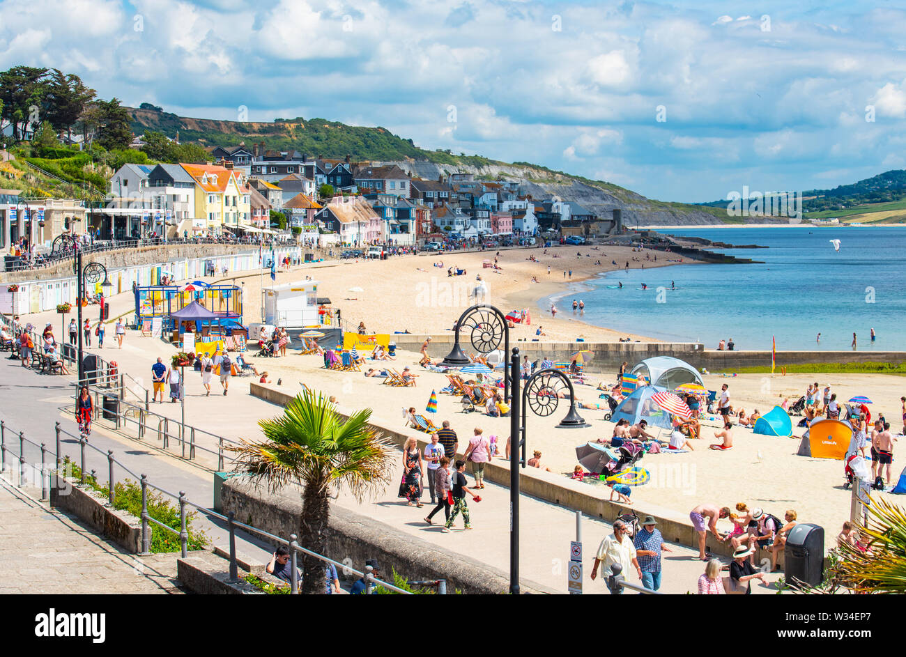 Lyme Regis, Dorset, UK. 12th July, 2019. UK Weather Scorching hot
