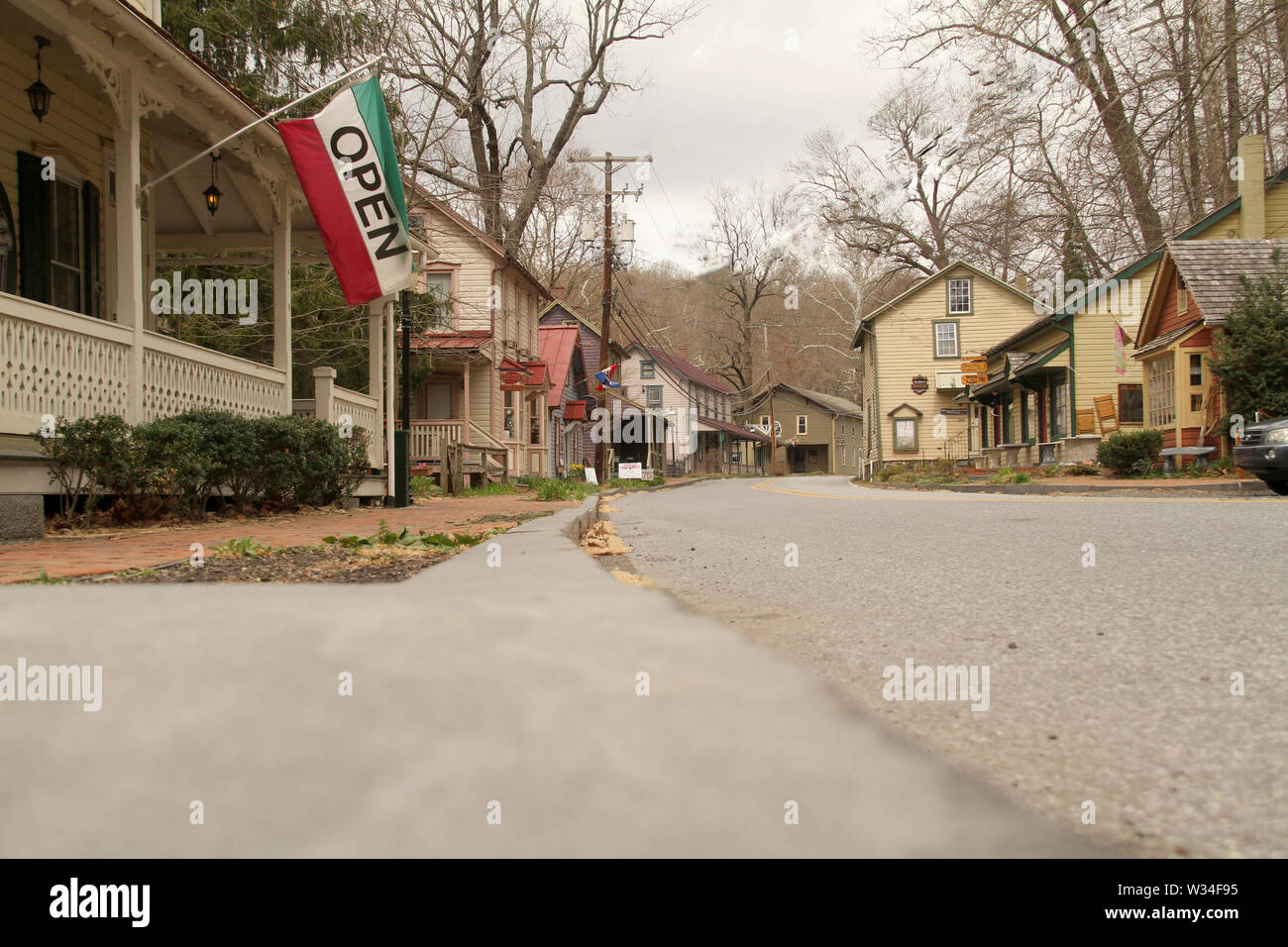 Historical houses, now used as commercial spaces, in St. Peter's