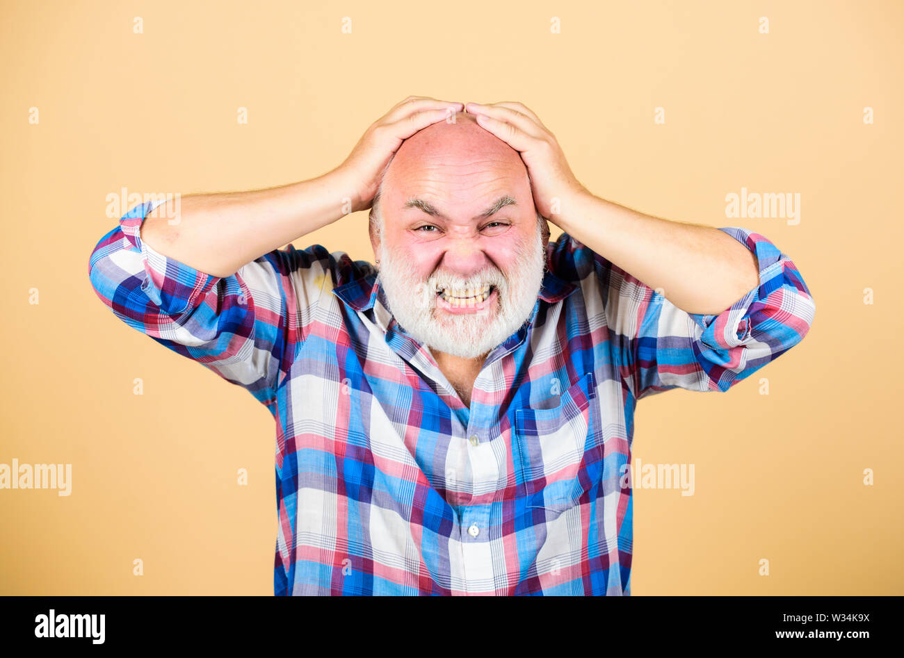 Age Issues Elderly People Bearded Grandfather Grey Hair Hair