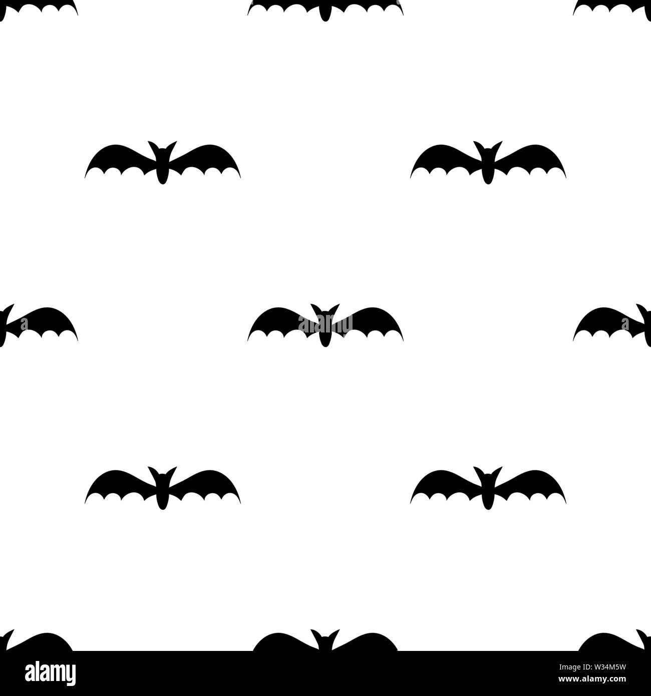 Seamless pattern with black silhouette bats. Halloween texture. Vector ...