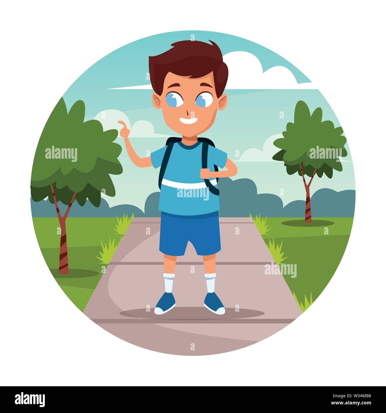 School boy with backpack cartoon Stock Vector Image & Art - Alamy