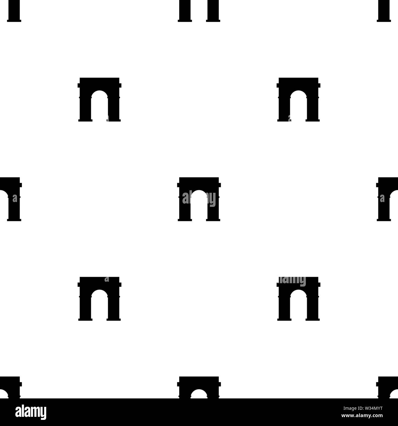 Seamless pattern with triumphal arch icon on white background. Vector ...