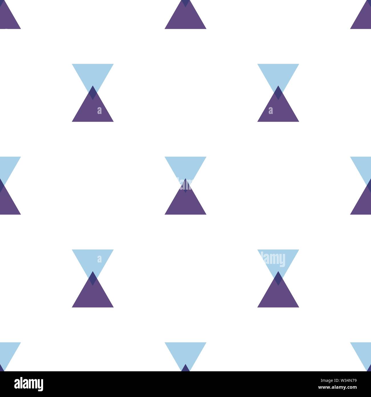 Seamless pattern with abstract triangles on white background. Blue and ...