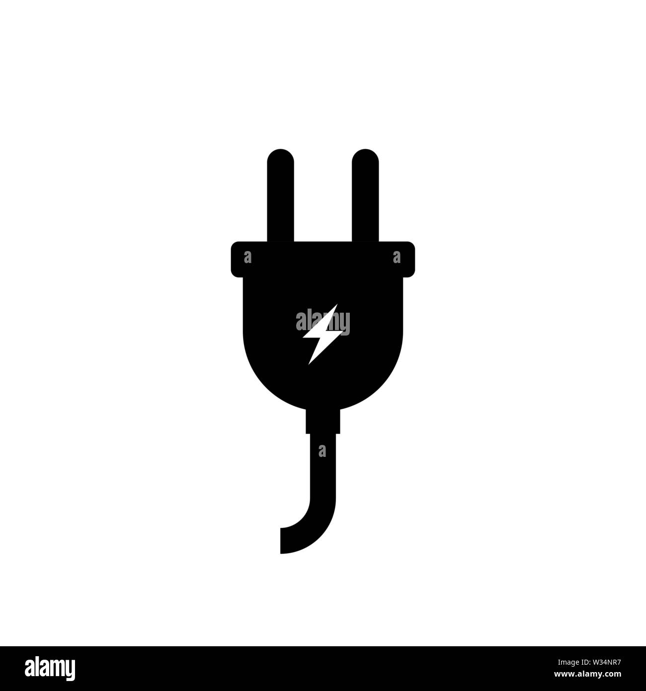 Electric plug icon simple design on white background Stock Vector