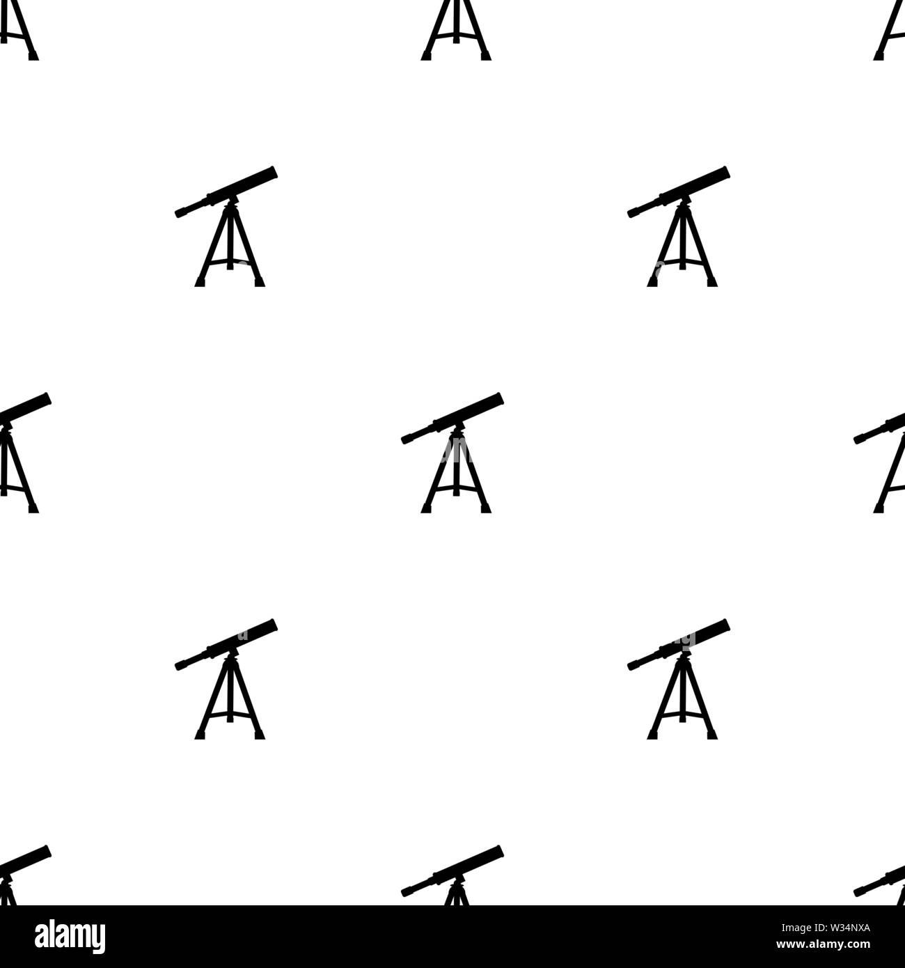 Seamless pattern with telescope Icon. Silhouette of telescope. Black ...