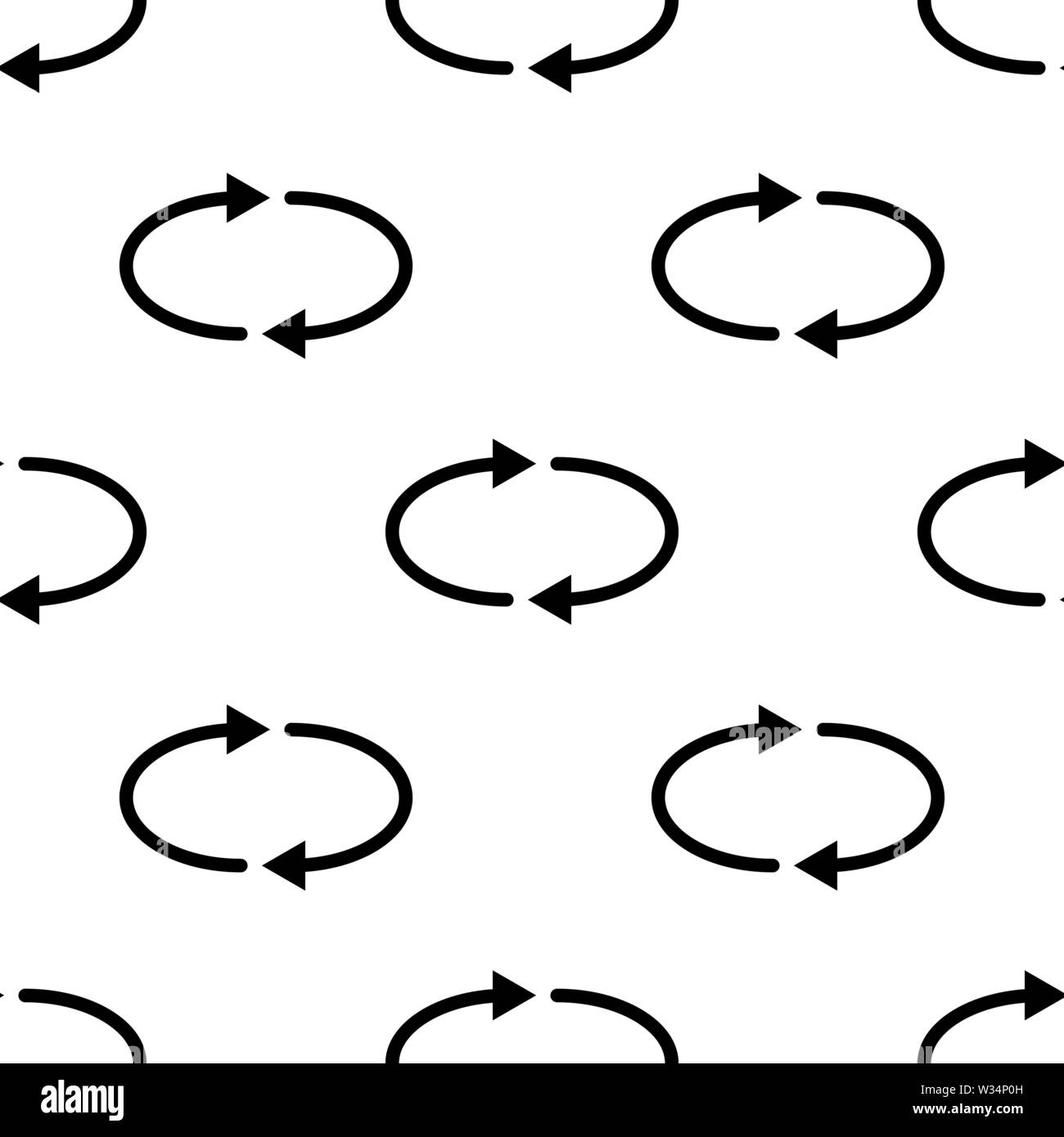 Seamless pattern with refresh, reload, repeat icons on white background ...