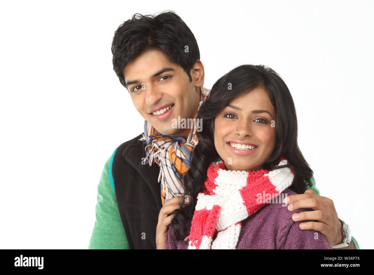 Portrait of an Indian young couple smiling Stock Photo - Alamy