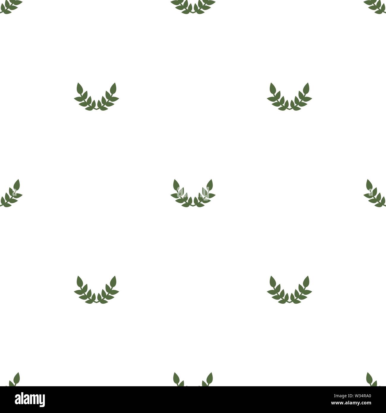 Seamless pattern with green leaves on white background. Vector ...