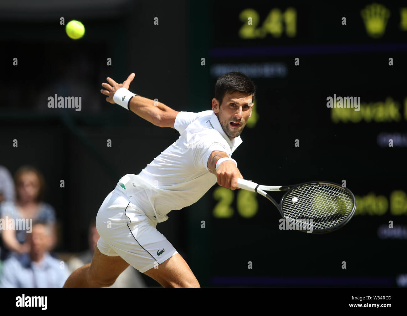 Novak Djokovic during his match against Roberto Bautista Agut on day