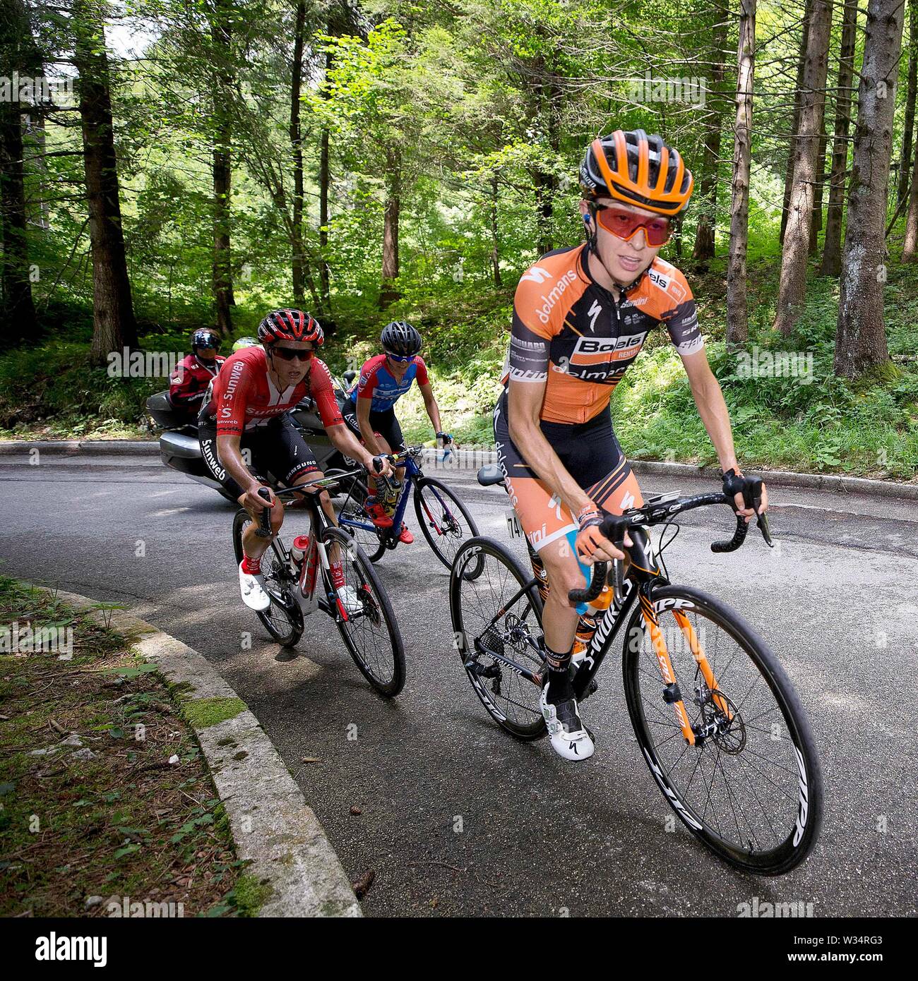 Maniago - 12-07-2019, cycling, Stage 8, etappe 8 Vittorio Veneto-Maniago, giro rosa, Katie Hall, in the attack Stock Photo