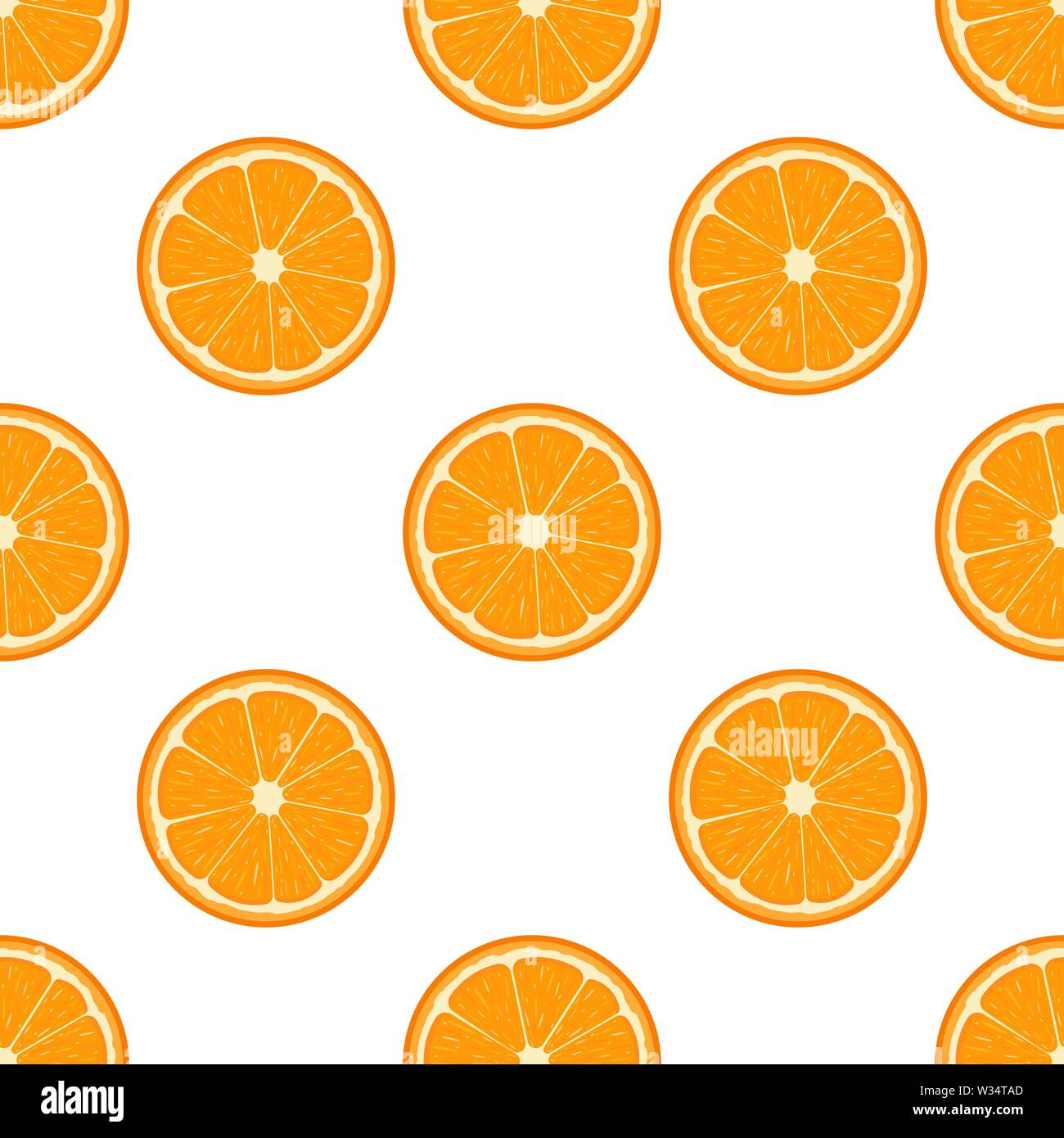 Seamless pattern with fresh half orange fruit on white background.  Tangerine. Organic fruit. Cartoon style. Vector illustration for design,  web, wrapp Stock Vector Image & Art - Alamy