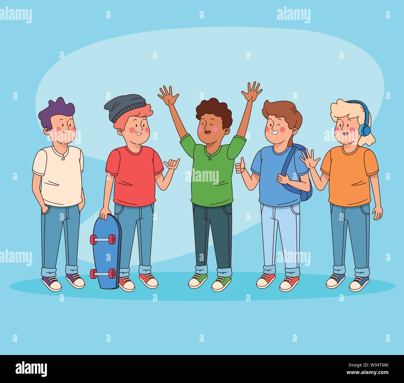 Teenagers friends having fun cartoons Stock Vector Image & Art - Alamy