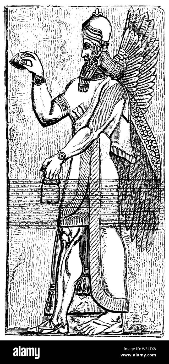 Deity from Nimrud, ,  (cultural history book, 1875) Stock Photo