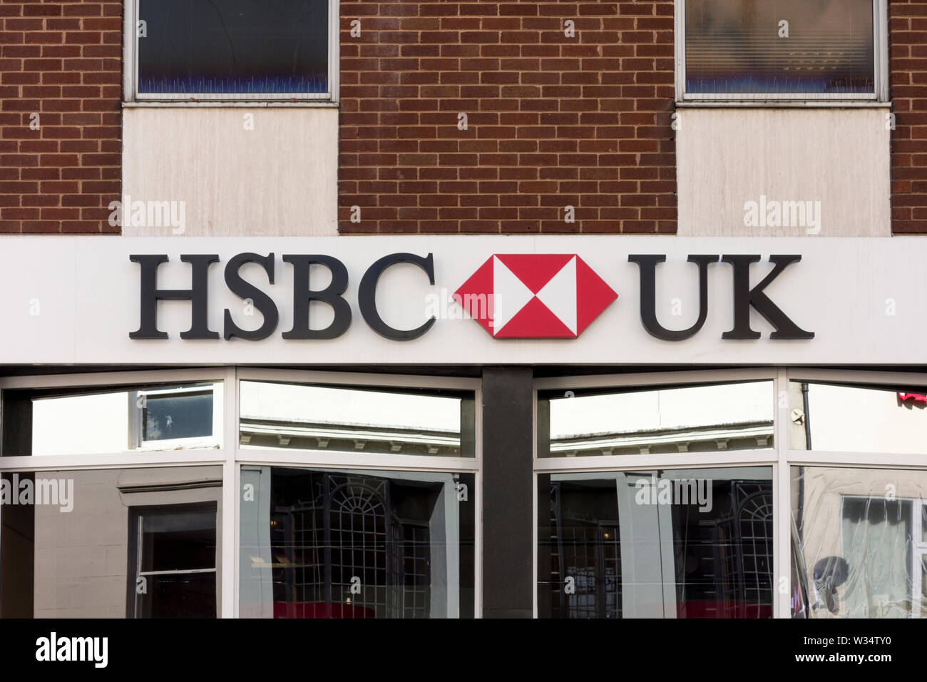 HSBC sign, Stourbridge, West Midlands, UK Stock Photo