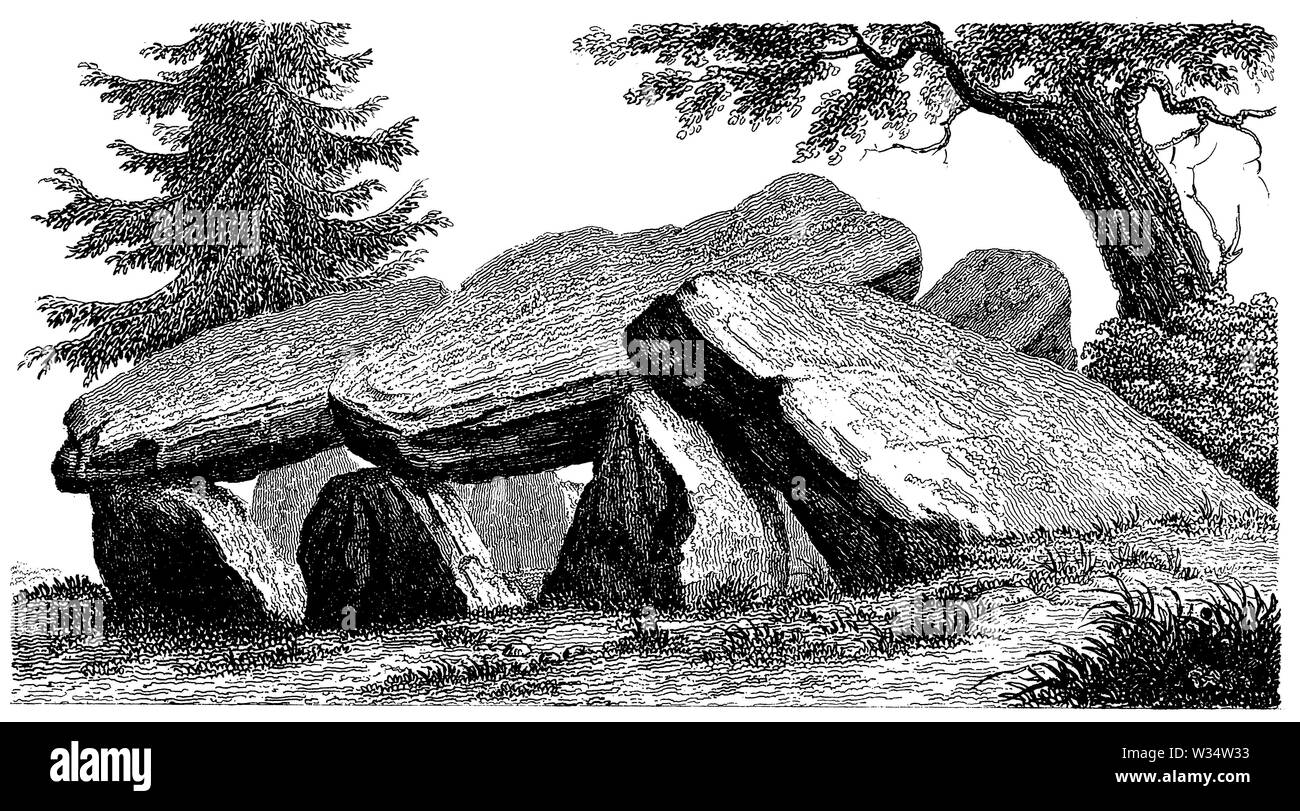 Hunebed in Lower Saxony, ,  (cultural history book, 1875) Stock Photo