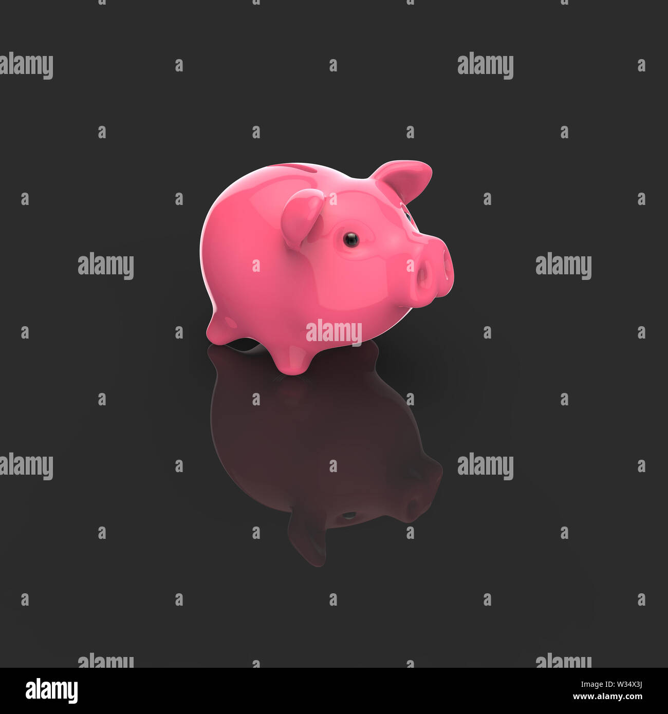 Piggy bank - 3D Illustration Stock Photo - Alamy