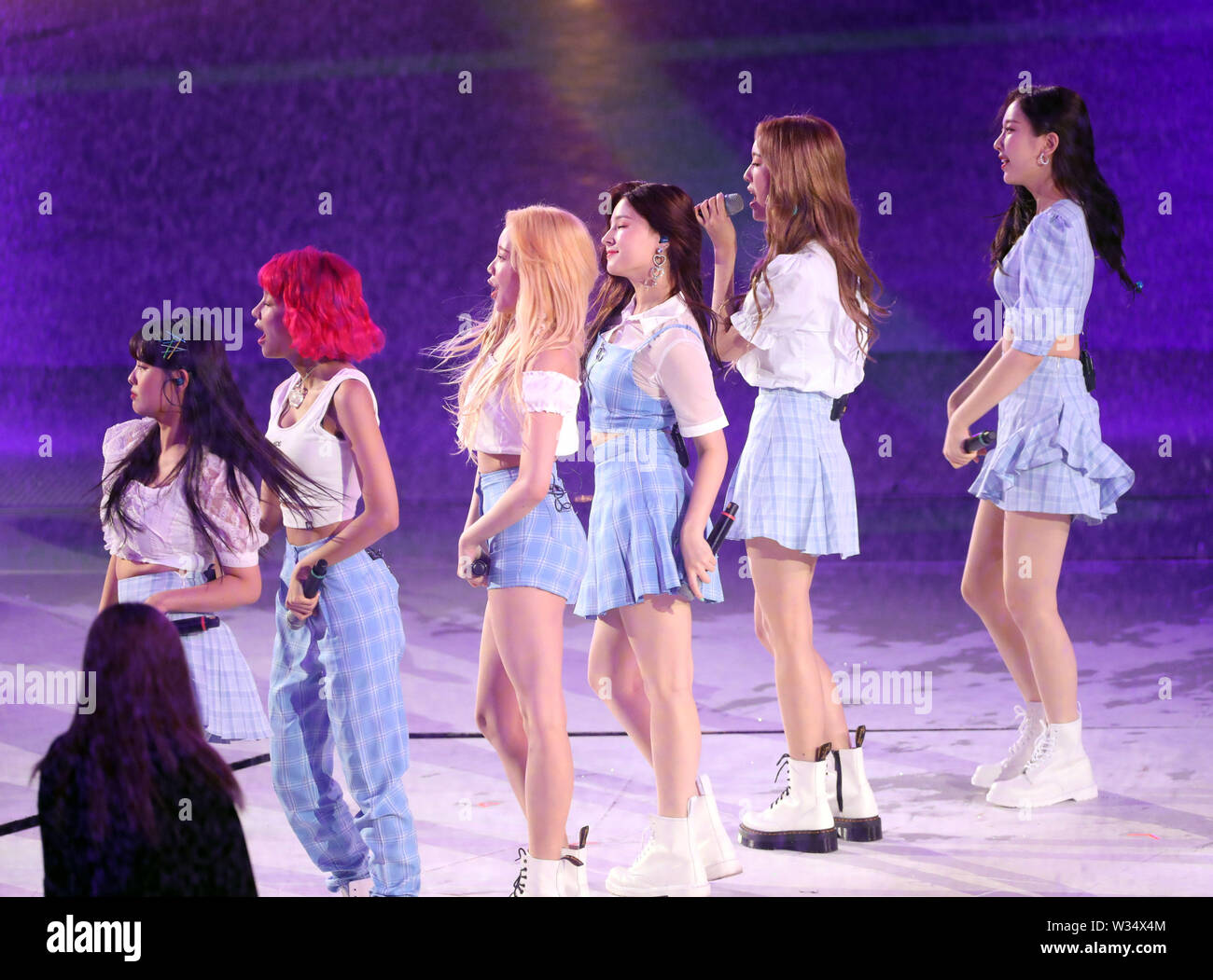 Gwangju, South Korea. 12th July, 2019. Singers perform at the opening ceremony of the FINA World Championships in Gwangju, South Korea, July 12, 2019. Credit: Li Gang/Xinhua/Alamy Live News Stock Photo