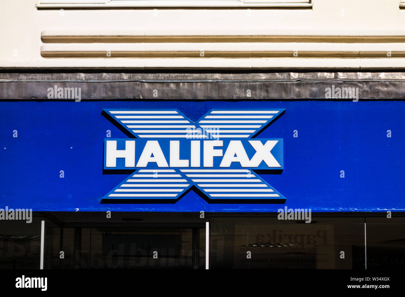 Halifax sign, Stourbridge, West Midlands, UK Stock Photo
