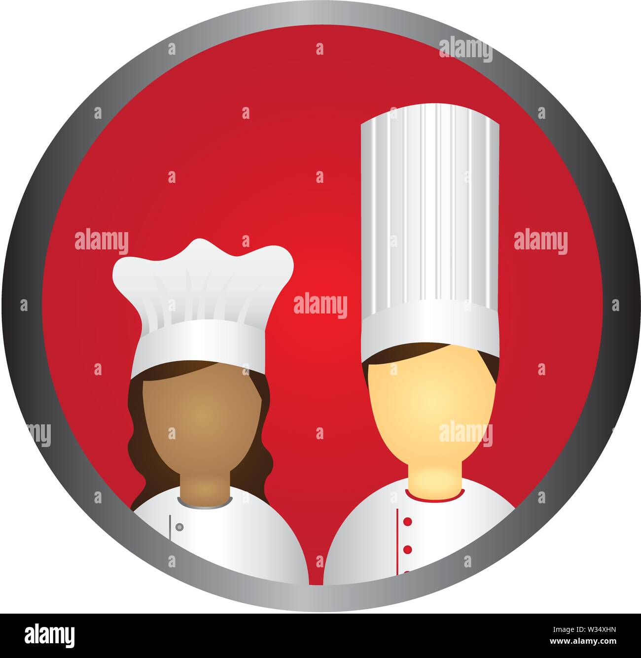 chef icon circle isolated over white background vector Stock Vector