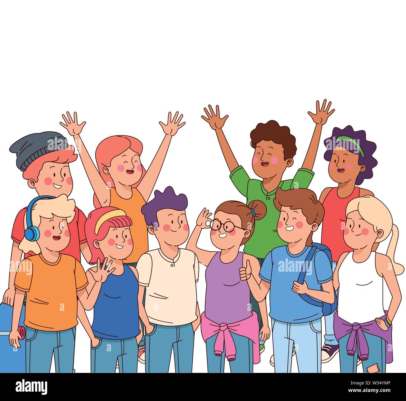 Teenagers boys and girls cartoons Stock Vector Image & Art - Alamy