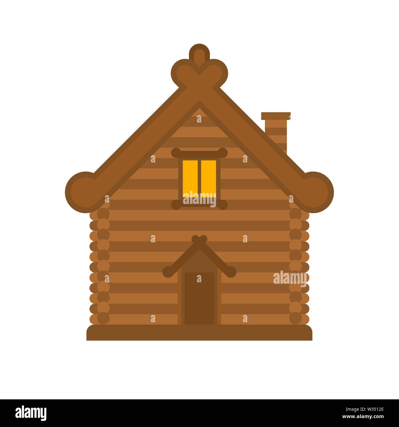 Russian hut. Wooden house in Russia. National Folk home. Vector ...