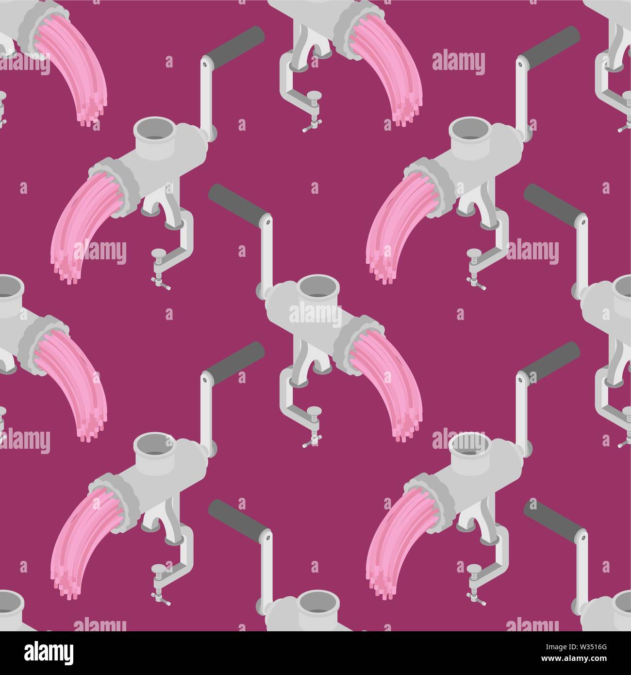 Meat grinder pattern seamless. mincing machine background . hasher texture. Vector meat-chopper ornament Stock Vector