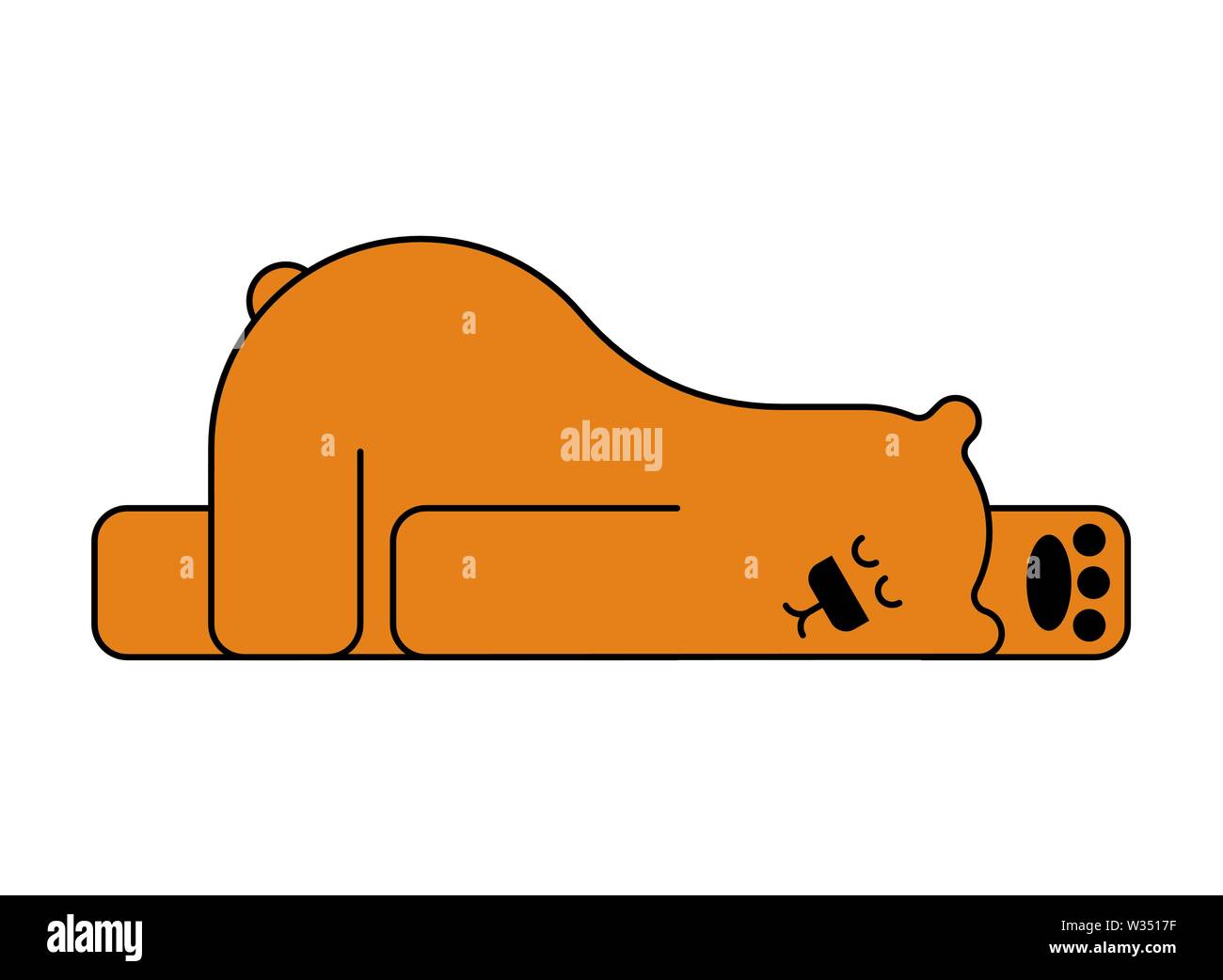 Sleeping bear isolated. Beast is sleeping. vector illustration Stock Vector