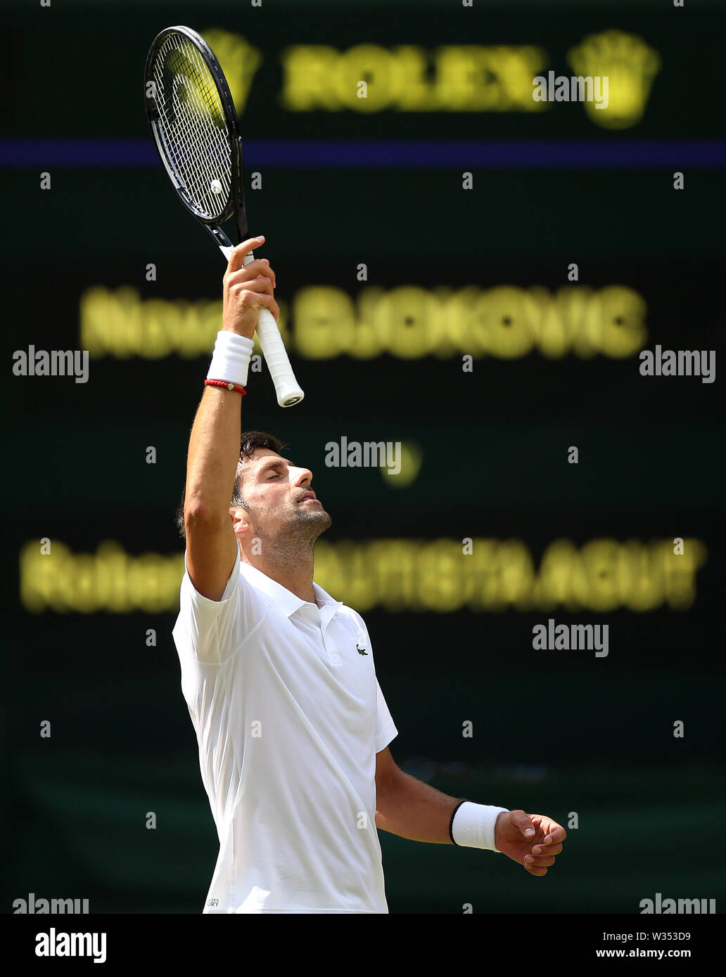Novak djokovic wimbledon final 2019 hi-res stock photography and images