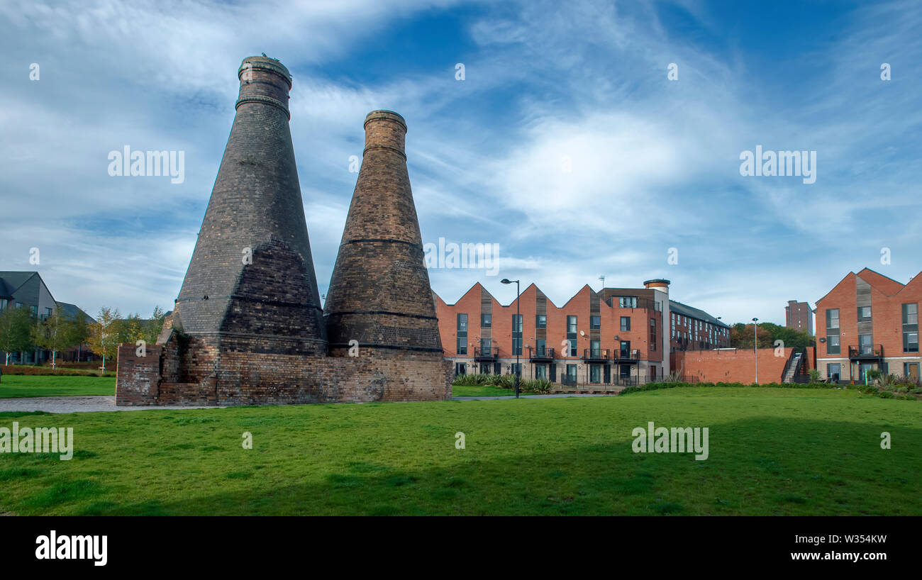 Typical of the industrial landscape of StokeonTrent, A bottle kiln