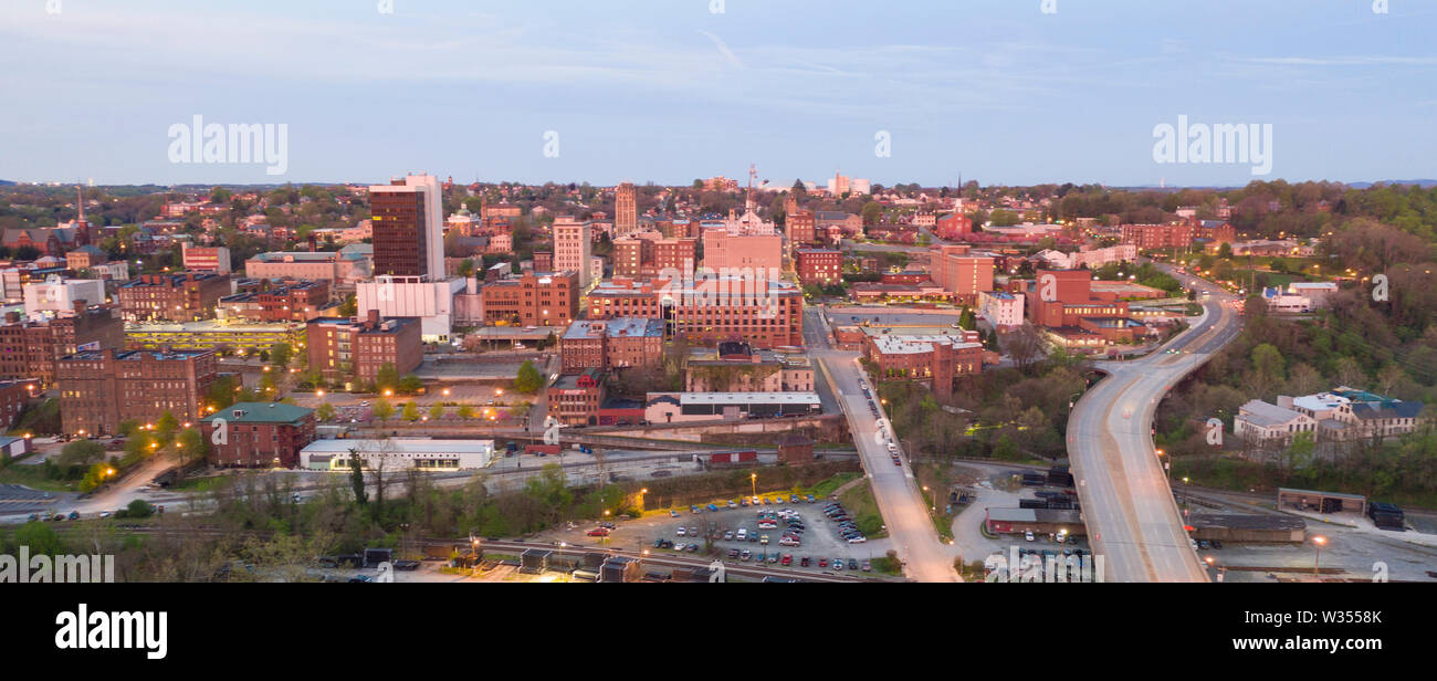 Aerial View of the hill that holds Lynchburg Virginia United States North America Stock Photo