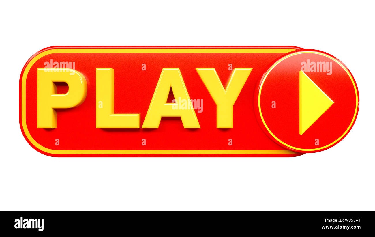 3d render. Play button icon Stock Photo