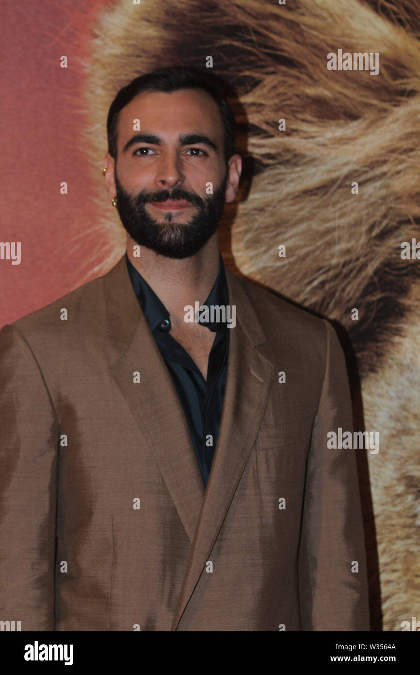 Rome, Italy. 12th July, 2019. Marco Mengoni (Italian voice of Simba) and Elisa (Italian voice of Nala) making the photocall for the italian version of 'The lion King' (Il Re Leone) at Warner Cinema Moderno in Rome Credit: Paolo Pizzi/Pacific Press/Alamy Live News Stock Photo