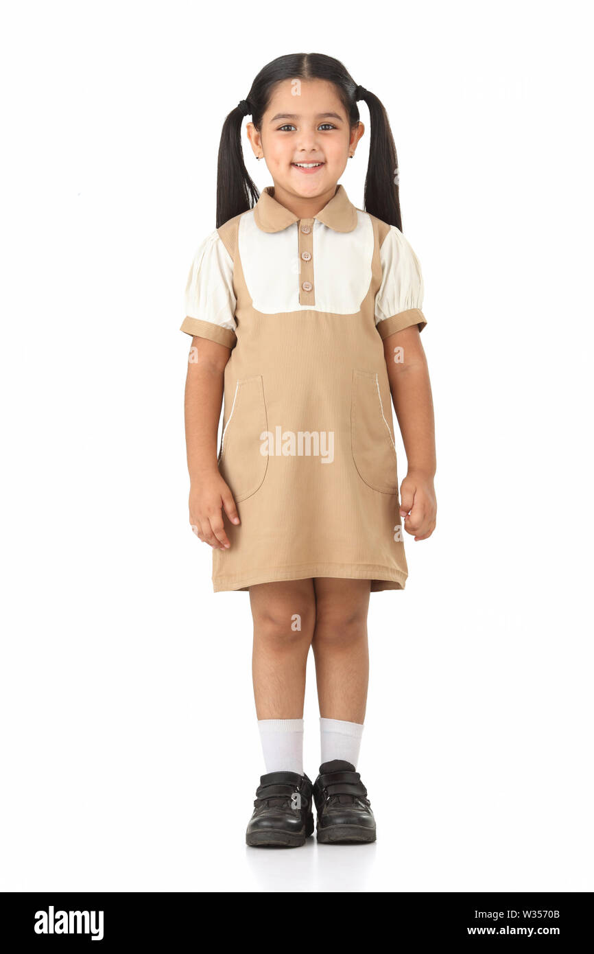 Portrait of a schoolgirl smiling Stock Photo - Alamy