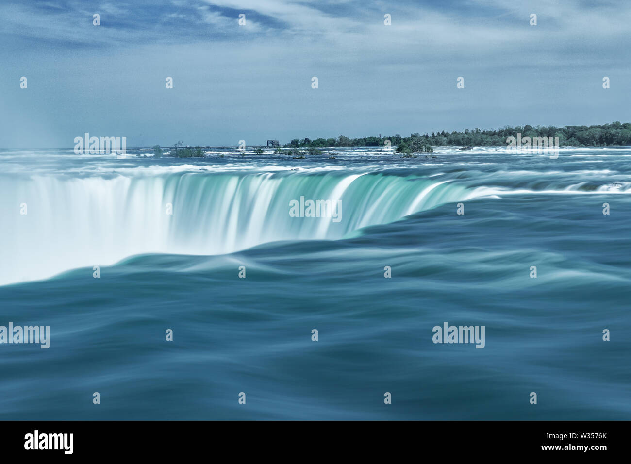 Canada Ontario Niagara Falls June 2019, Brink of Niagara Falls Canadian Horseshoe Stock Photo